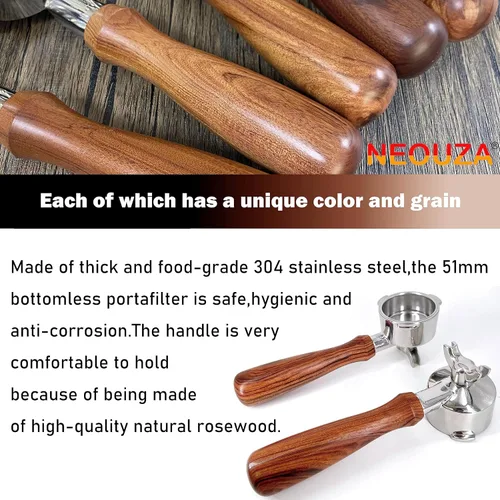 Vista 3 de NEOUZA Portafiltro de 2.008 in compatible con Gevi, Yabano, Hamiltion Beach, Farberware, Oster Nova PrimaLatte, máquinas de café expreso, cesta