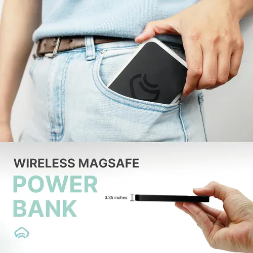 Vista 2 de Power Bank for Magsafe,Portable Slim Magnetic Battery Pack Fast Charging for Travel, 5000 mAh 20W Type C, Mobile Wireless Battery Bank Phone