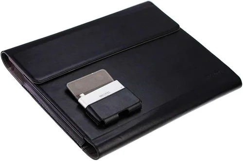 Vista 4 de Black Leather Folio Case - Compatible with CHUWI AeroBook Notebook Ultrabook 13.3 Inch