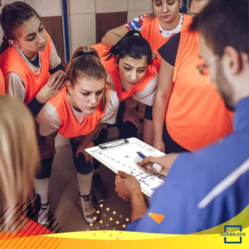 Vista 3 de Scribbledo Tabla de borrado en seco para entrenadores de voleibol de 15x9 pulgadas, rueda de rotación de voleibol, pizarra blanca, suministros
