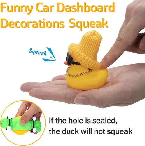 Vista 4 de wonuu Adorno de pato de goma para salpicadero de automóvil, accesorios de decoración para tablero de automóvil, accesorios de decoración con mini