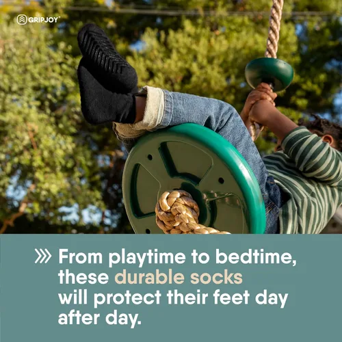 Vista 3 de Gripjoy Toddler Socks with Grippers, Non-Slip for Kids, Enhanced Stability, Comfortable Cotton - 4 Pairs