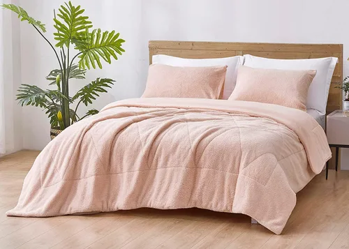 Vista 15 de Chezmoi Collection Zane - Juego de edredón Sherpa de 2 piezas, juego de ropa de cama reversible de microfibra lavada de doble cara