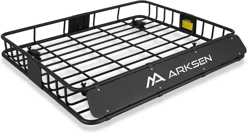 Vista 21 de ARKSEN Portaequipajes de techo universal extra ancho de 30 x 50 x 6 pulgadas, capacidad de 150 libras, resistente, con extensión, canasta
