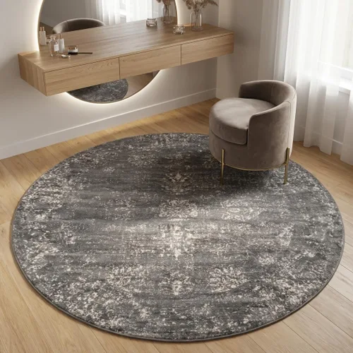Vista 90 de Unique Loom - Alfombra de la colección Sofía, estilo casino (6' 1" x 9' rectangular, gris/beige)