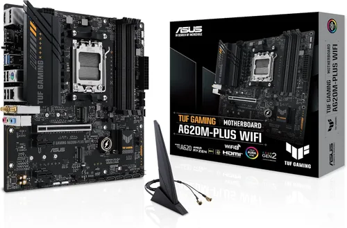 Vista 6 de ASUS Prime A620-PLUS WIFI6 AMD A620 AM5 ATX Placa base, DDR5, PCIe 4.0, ranuras M.2 duales, WiFi 6, DisplayPort/HDMI™, USB 5Gbps Type-C trasero