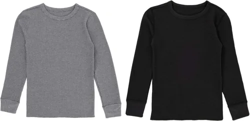 Fruit of the Loom Boys' Premium 2-Pack Thermal Waffle Crew Top