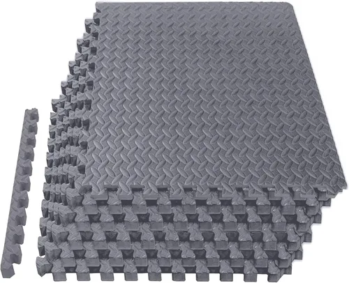 Vista 10 de Mat Block Piezas de espuma entrelazadas de rompecabezas de 24 pies cuadrados, 1/2 pulgada, 6 piezas, tapete de espuma EVA para equipo de ejercicio
