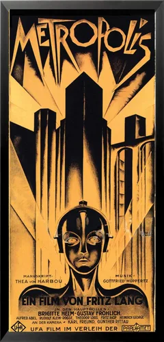 buyartforless Póster enmarcado de Fritz Lang's Metropolis 1927 (36 x 16 pulgadas)