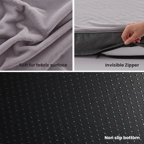 Vista 8 de Cama ortopédica de espuma viscoelástica para perros, camas refrescantes para perros medianos, camas lavables para mascotas para jaula con funda