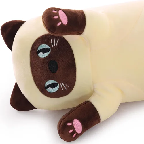 Vista 32 de Cat Soft Plush Pillow Cute Cat Body Pillow, Long Stuffed Cat Plush Cat Stuffed Animal Toy Kitten Long Throw Pillow Gift for Kids White