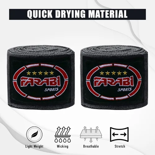 Vista 6 de FARABI - Vendas de mano de boxeo para niños, 8.2 ft, vendas de mano junior, envolturas de mano para boxeo, Muay Thai, MMA Boxeo, vendas de mano