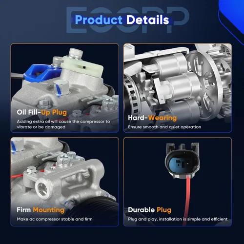 Vista 4 de ECCPP Compresor de aire acondicionado con embrague 2001-2011 para Mercedes-Benz C230 C240 C250 C280 C300 CL500 CLK320