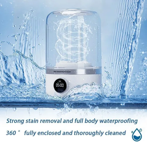 Vista 5 de Lavadora de ropa interior, mini lavadora portátil mejorada, lavadora de ropa interior recargable, limpia en profundidad, ropa pequeña