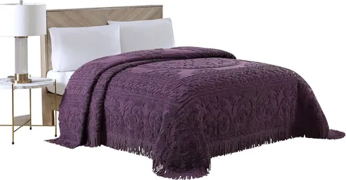 Vista 10 de Beatrice Home Fashions Medallón de chenilla, funda estándar, azul
