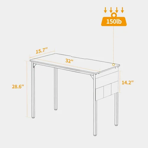 Vista 92 de CubiCubi Escritorio para computadora, escritorio pequeño de oficina en casa de 40 pulgadas, mesa de PC de estilo moderno y simple para el hogar
