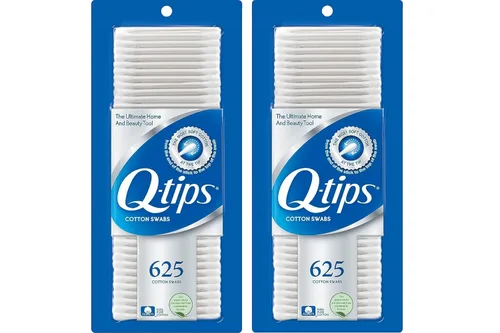 Q-tips Hisopos de algodón para higiene y cuidado de la belleza, hisopos de algodón originales hechos con 100% algodón, 625 unidades (paquete de 2)