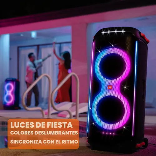 Vista 3 de JBL PartyBox 710 - Altavoz de fiesta con sonido potente, luces integradas y graves extra profundos, IPX4 a prueba de salpicaduras, conectividad