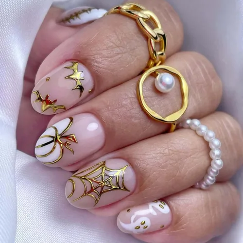 Vista 16 de Uñas postizas largas a presión con forma de almendra, color nude LMT-7-77