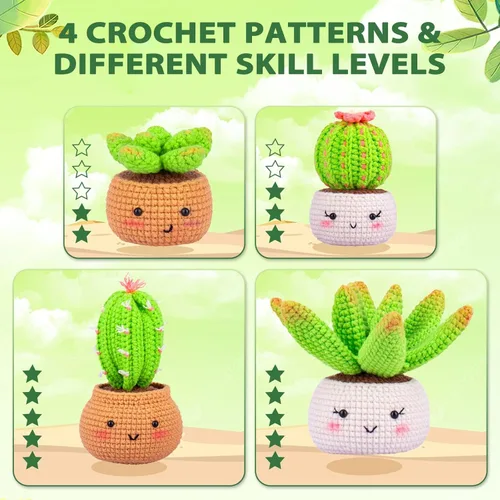 Vista 7 de Crochetta Kit de ganchillo para principiantes con tutoriales en video paso a paso, aprende a tejer para adultos y niños, suministros de manualidades
