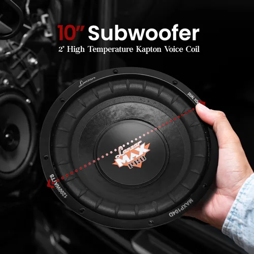 Vista 2 de Lanzar MAXP Max Pro, subwoofer doble de gabinete pequeño