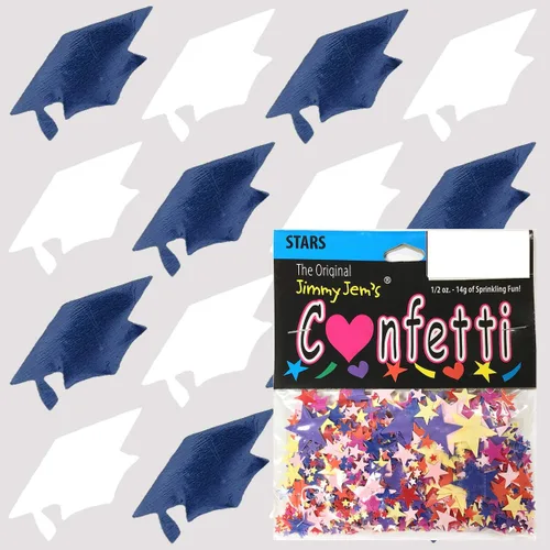 Vista 133 de Confetti Grad Cap Negro, Azul Marino Combo - 2 bolsas de media onza (1 oz)