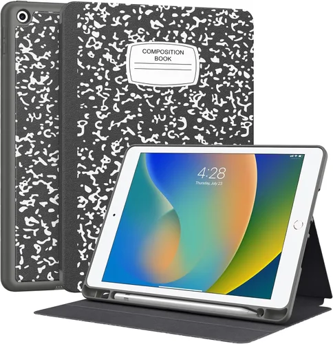 Vista 9 de Supveco Funda para iPad de 9ª/8ª/7ª Generación 10.2 pulgadas (Modelo 2021/2020/2019) con Soporte para Lápiz, Funda Folio Premium con Soporte