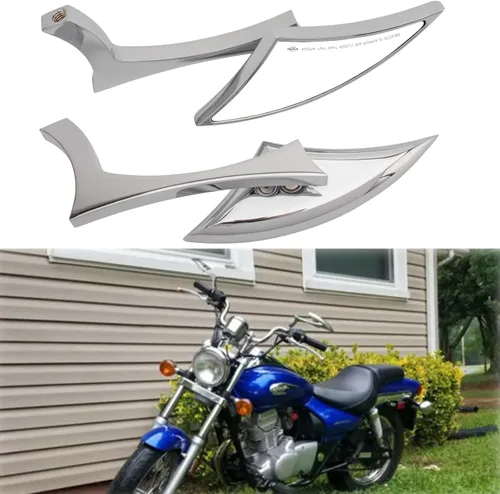 Vista 4 de Espejos retrovisores cromados para motocicleta Davidson Cruiser Choppers Bobber Bike