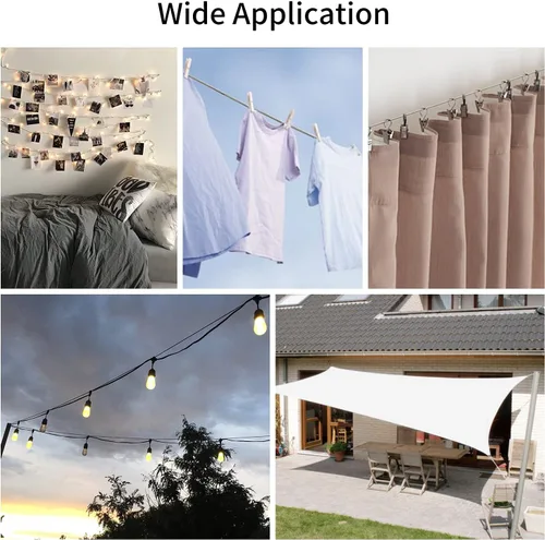 Vista 6 de Kit de accesorios para toldo de 6 pulgadas, juego de 84 piezas de accesorios de montaje de vela de acero inoxidable con 48 pies (12 pies x 4) cables