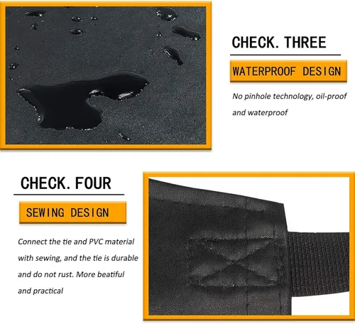 Vista 4 de Homsolver 2 Pack Waterproof Rubber Aprons, Heavy Duty Butcher for Men, Chemical Vinyl Plastic Aprons for Dishwashing