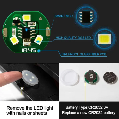 Vista 6 de yicheyiyou - Contenedor de basura para automóvil con luz LED inteligente, para el lado del pasajero, impermeable, bolsa de almacenamiento de piel