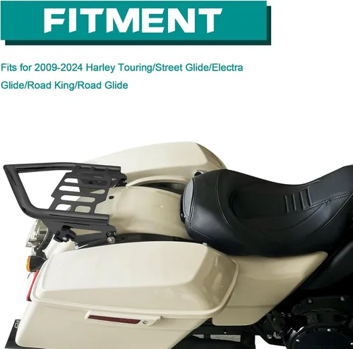 Vista 7 de Portaequipajes de montaje desmontables para modelos Harley Davidson Touring Street Glide/Electra Glide/Road King/Road Glide (negro)