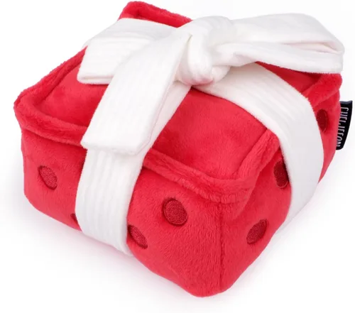 Vista 9 de CHEWFFON Juguetes de peluche para perros con sonido, juguete interactivo en forma de bagel para cachorros, lindo rompecabezas para perros