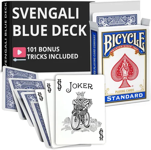 Vista 61 de Ted's Sterling Magic Precision Blue Rider Back Bicicleta Svengali Deck con instrucciones para más de 100 trucos (2 de clubes)