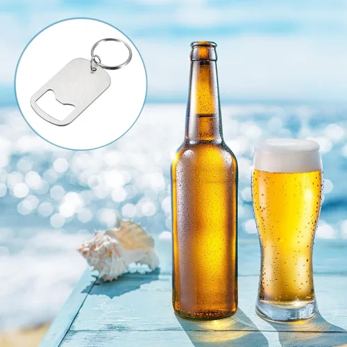 Vista 5 de uxcell Llavero abridor de botellas, de acero inoxidable, para abrebotellas de cerveza y soda, de 2 pulgadas de largo, adecuado para el hogar, bar