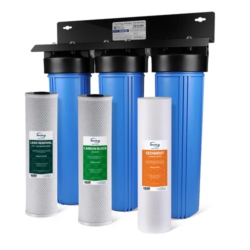 iSpring Sistema de filtro de agua para toda la casa de eliminación de plomo probado por SGS, reduce sedimentos, cloro y hasta un 99% de plomo,