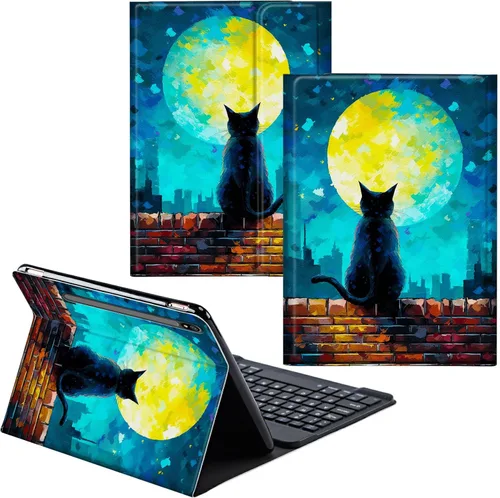 Vista 81 de Funda para Samsung Galaxy Tab S6 Lite 2022/2020 Teclado Inalámbrico Desmontable y Cubierta De Soporte De Cuero PU Funda Protectora Para Samsung