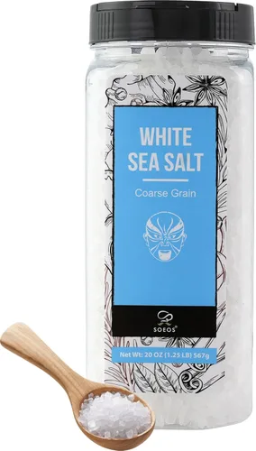 Vista 9 de Soeos Himalayan White Salt, Coarse Grain, 80 oz (5 lb / 2.25 kg), Natural Crystal Salt for Grinder Refill, Cooking, Brining & Seasoning.