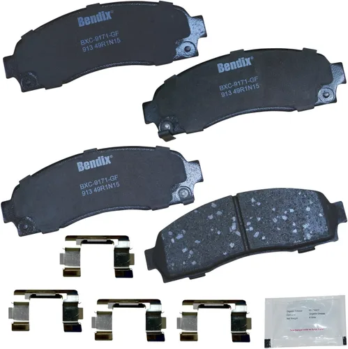 Vista 112 de Pastillas de Freno Delanteras Cerámicas Bendix Priority1 CFC430A para Modelos Selectos INFINITI G35, I30, Nissan 350Z, Altima, Juke, Maxima, Sentra
