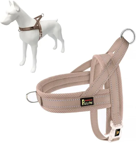 Plutus Pet Arnés sin tirones para perro, con acolchado de malla transpirable, arnés reflectante ajustable a prueba de escapes, arnés de chaleco de