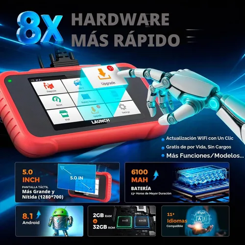 Vista 7 de LAUNCH Escáner CRP129E V2.0 Elite OBD2, reinicio de 12, herramienta