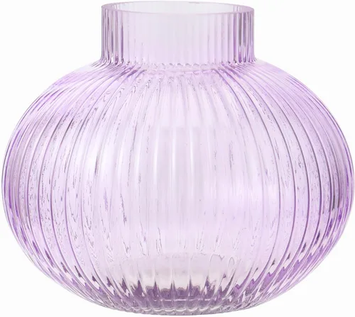 Vista 76 de Jarrón redondo de cristal, floreros para ramo, jarrones de vidrio acanalado para flores, pequeño jarrón transparente para sala de estar, oficina