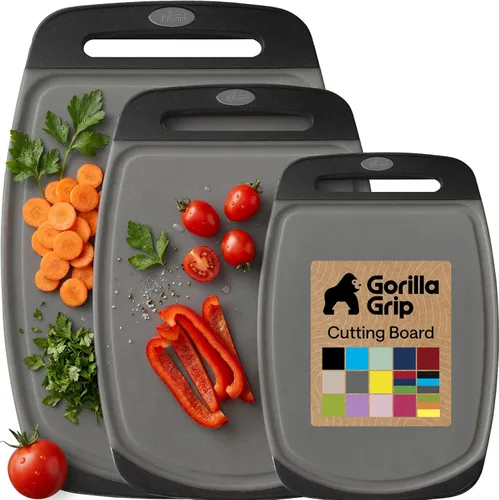 Vista 15 de La tabla para cortar original GORILLA GRIP (TM), antiderrapante, reversible para cortar y servir queso. Potente tecnología de agarre, sin BPA