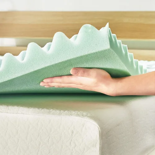 Vista 4 de Mellow - Cubrecolchón de espuma viscoelástica de 1.5 pulgadas y 5 zonas, con impregnación de aloe relajante, Dorm Essentials, tamaño individual XL