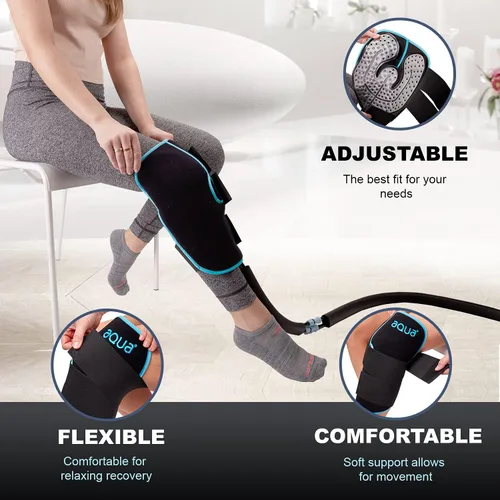 Vista 5 de Circulating Cold Water Therapy Kit Gen 2 – Ice Machine with Universal Pad 3-Strap Wrap and 4 Cold Cubes (Arctic Ice Clear Kit)