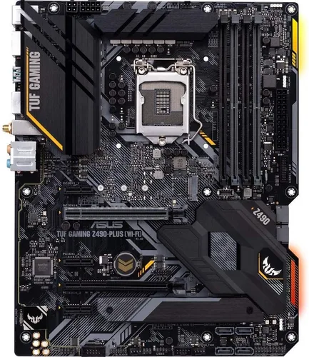 ASUS TUF Gaming Z490-Plus (WiFi 6), LGA 1200 (Intel 10ª generación) ATX placa base para juegos (Dual M.2, 12+2 etapas de potencia, panel frontal USB