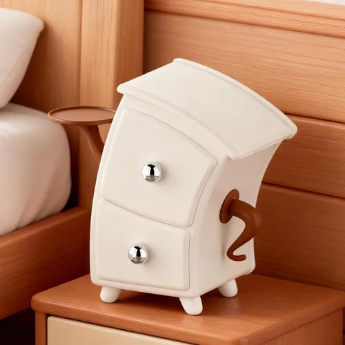 Vista 6 de Cosmetic Puff Organizer Drawer, Makeup Box, Dustproof Makeup Organiser, Cosmetic Dressing Table Organiser