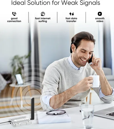 Vista 4 de Amplificador de Señal de Teléfono Celular para el Hogar de hasta 3,000 pies cuadrados, Amplificador de Datos de Teléfono Celular para Banda