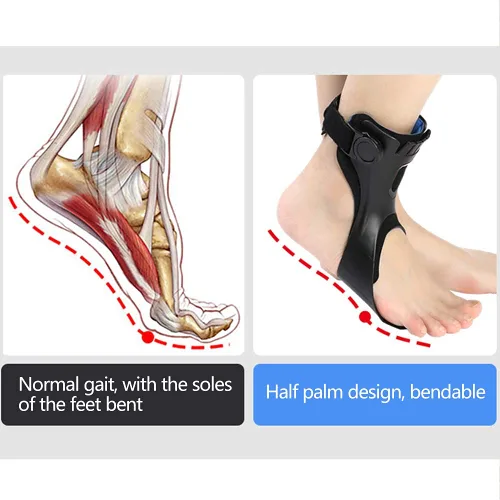Vista 4 de Soporte de tobillo ortopédico AFO AFOs con cómoda bolsa de aire inflable para hemiplejía, zapatos para caminar (pie izquierdo, pequeño)