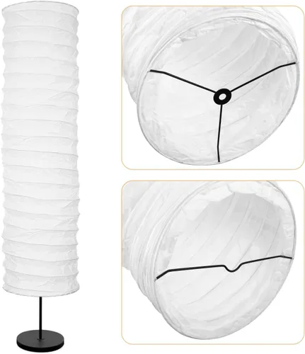 Vista 9 de Reemplazo de pantalla de lámpara de pie de papel de arroz, estilo nórdico japandi, sin base, linterna de papel Washi plegable para sala de estar